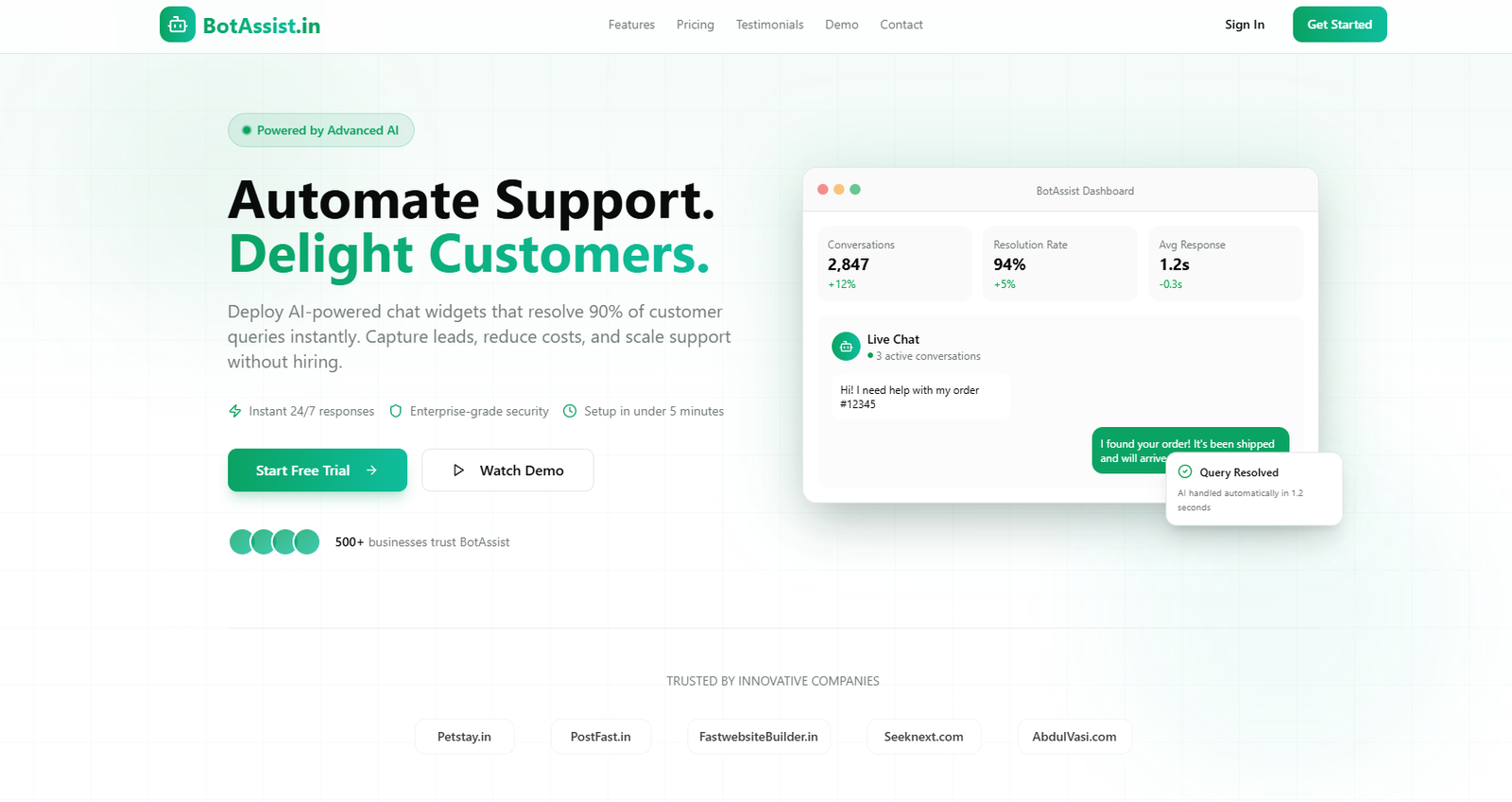 BotAssist.in - AI Customer Support